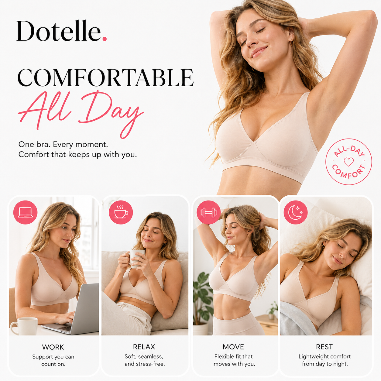 Dotelle CloudLift™ Polka-Dot Comfort Bra