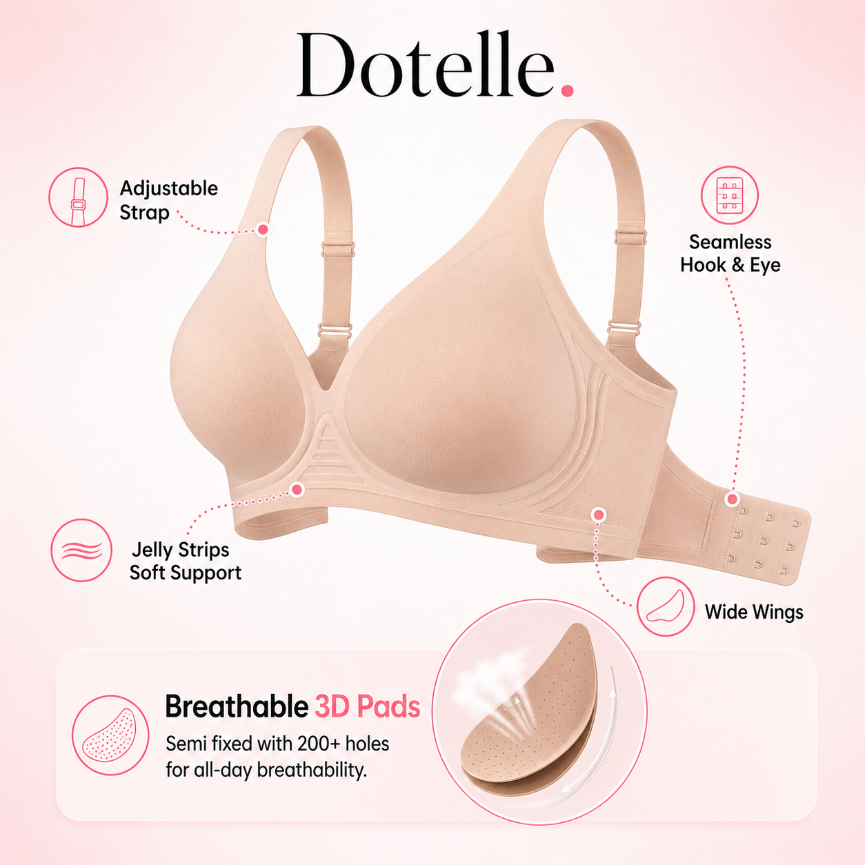 Dotelle CloudLift™ Polka-Dot Comfort Bra